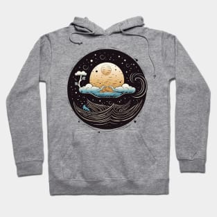 Abstract Moon Among Clouds Hoodie